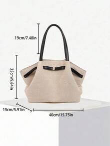 Dedoo 1个FEISTURE仿麂皮手提包，大容量纯色成熟优雅女士托特包，复古风格工作包，适合女孩、女士、大学生、上班族，最新时尚麂皮包，完美搭配秋季女装 - 彩色 - 查看 12