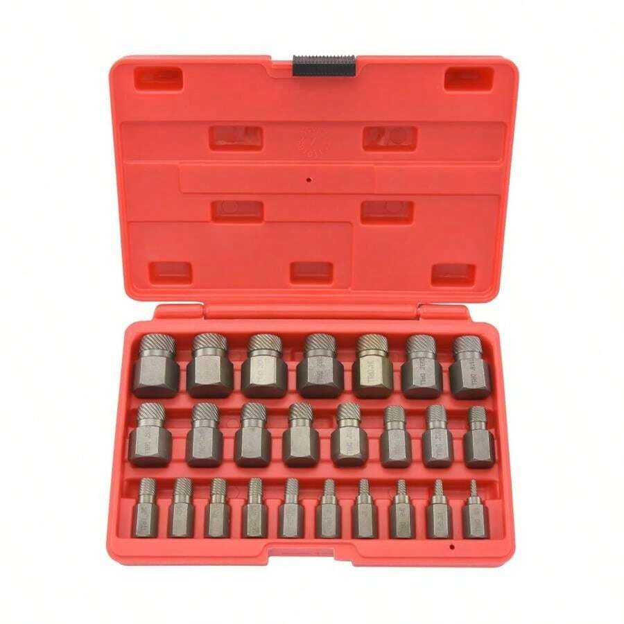NEIKO 04204A Hex-Head Multispline Screw And Bolt Extractor Set, Easy-Out Screw Extraction, Broken Bolt Remover, Stripped Fastener Tool, 1/8 Inch To 7/8 Inch In 1/32-Inch Increments, CrMo, 25 Pieces - 25 Pieces - View 1