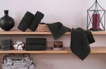 Luxury Cotton Washcloths 13x13 Inch - Large Hotel Spa Bathroom Face Towel | 12 Pack | Black - 黑與白 - 查看 2