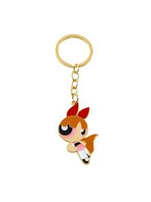 THE POWERPUFF GIRLS 2/3/4pcs Random Color Cartoon Policewoman Keychain, Versatile Car Key Chain, Bag Pendant Accessories