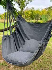1pc Indoor/Outdoor Hanging Chair Swing Hammock Stool Chair, Extra Long Thickened Slouchy Rocking Chair For College Dorm Room, Comfortable Fabric, Machine Washable, Suitable For Home, Bedroom, Patio - Multicolor - View 7