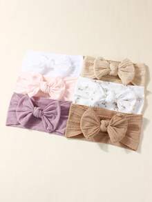 6pcs/Set Early Spring Fashion Baby Nylon Hairband With Decorations, Suitable For Daily Wear Love Valentine - Multicolor - View 3