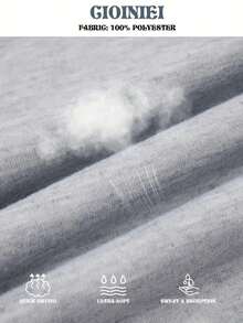 Unisex Wide Leg Pants WithDrawstring Waist, Solid Color CasualPants With Elastic Waist And PocketsSuitable For Four Seasons, Perfect ForEveryday Wear - Xám - Xem 7