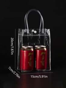 20pcs/Pack (20*20*8cm) Birthday Party Gift Bags, Transparent Reusable Waterproof Multipurpose Holiday Gift Tote Bags