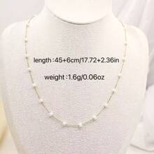 1 pieza Pulsera de perlas elegante y minimalista, de acero de titanio que no se desvanece, pulsera de perlas para mujer, para uso diario o como regalo