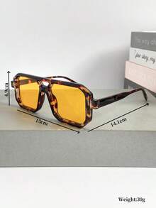 New Retro Classic Rectangular Double-Bridge Eyeglasses, Fashionable And Versatile For Women & Men, Punk Style, Suitable For Beach, Party, Casual Wear, High-Quality Design - Multicolor - View 4