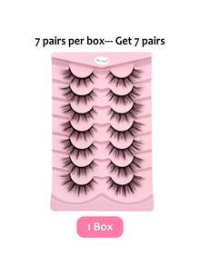 Asiteo 7/14/21 Pairs Cat Eye 3D Natural Wispy Look, Soft Band Faux Mink Lashes Fluffy Daily False Eyelash Extension For Vacation Or Appointment - Fluffy Lashes - View 10