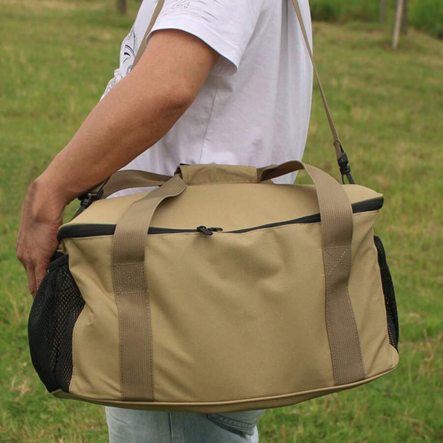 Quanjun Extra Large Storage Camping Bag,Tactical Duffle Bag With Zippers And Handles,Travel/Outdoor With 3 Dividers,Picnic Camping Organizer,Multi-Functional Duffel Bag For Camping/Sports/GYM - Green - View 1