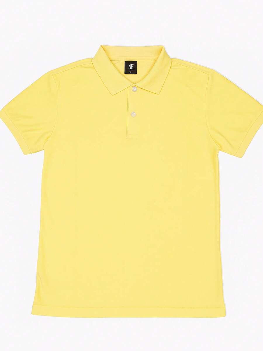 Men's Polo Shirt Comfortable Outdoor Sports - Golf Style Tennis Summer Regular Fit Embroidery - 黃色 - 查看 1