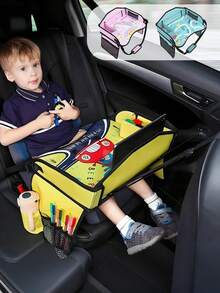 婴儿安全座椅托盘画板便携式可折叠多功能收纳袋水杯食物等收纳手机平板支架