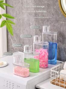 1pc Liquid Detergent And Fabric Softener Dispenser - Laundry Room Storage Box, Laundry Soap Dispenser Bottle, Bathroom Organizer, Bathroom Storage Jar
