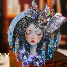 1 本 20 件旅行梦想记录系列贴纸书，女孩 PET 模切贴纸书，梦幻主题日记 DIY 装饰，回到学校