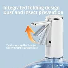 5 加仑水瓶泵，便携式饮水机，适用于 2-5 加仑饮用水，USB 充电，电池容量：1200mAh