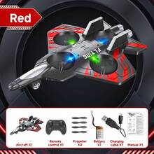 1pcs Foam Remote Control Airplane Fighter, Suitable For Beginners, Suitable For Indoor And Outdoor Use, Headless Mode, USB Charging, Red | Blue, Perfect Gift For Boys And Girls Christmas, Halloween. - 紅色 - 查看 9