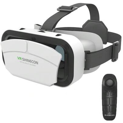 Headset VR Realitas Virtual YIYI Kacamata 3D Headmount VR, Cocok untuk TV, Film, dan Video Game, Kompatibel dengan iOS dan Android, Mendukung Layar 4,7-7,2 Inci - Putih