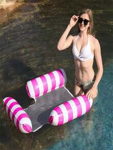 1pc Inflatable Swimming Pool Floating Hammock, Foldable Floating Pool, Water Leisure Floating Bed, Pool Raft Lounge Chair, Summer Party Water Beach Lake Recreation Floating Chair, Beach Essential, Beach Accessory - Multicolor - View 6