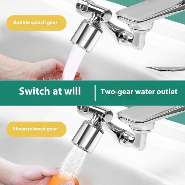 1pc Swivel Water Faucet Extender, Heavy Duty Rotating Sink Faucet Extension, Universal Rotating Multifunctional Robotic Arm, Rotating Splash-Proof Water Filter Faucet Aerator For Kitchen & Bathroom