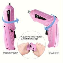 47 Pcs Upgraded Pink Mini Deformable 90°, Rotatable And Foldable Handheld Electric Screwdriver Set, Wireless USB Charging Set, With Screwdriver Head Gift, Practical For Home Use, Lightweight, Easy To Carry, Essential Home Tool Set, Perfect Festival Gift
