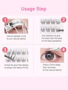 48pcs Lash Clusters Natural False Eyelashes Individual False Eyelashes Wispy Natural Looking Korean Style Lash Soft For Daily Makeup Beginner Friendlylash Clusters,Eyelash Clusters,Individual Eyelashes,Lashes,Fake Lashes - C - View 6