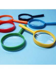 5 piezas de lupa de mano de plástico, mini lupa, herramienta de observación para el salón de clases/al aire libre, diversión para fiestas (color aleatorio), de vuelta a la escuela