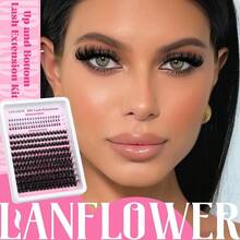 Glow HavenLanflower Lash Clusters Kit With Bottom Lashes Extension 120D Thick Volume Cluster Lashes Waterproof Cluster Eyelash Extensions Kit D Curl Eyelash Extension Kit Fluffy 10-18 Mm Individual LashesGlow Haven - 120D With Bottom Lashes - View 7