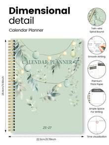 Trees 1 件 2 年月度计划笔记本，2025-2027 年月历笔记本 A4 日程本，带假期提醒笔记，用于任务管理，62 页，办公和学校用品 - 彩色 - 查看 8