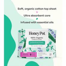 The Honey Pot Company - Herbal Sanitary Pads For Women - Regular Flow W/Wings - Infused W/Essential Oils For Cooling Effect & Organic Cotton Cover - Feminine Care - FSA & HSA - 20 Ct - 20 Count (Pack of 1) - 查看 4