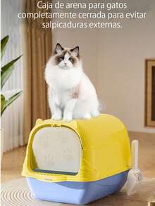 Arenero Ear Para Gatos Antiolores Puerta Palita Y Filtro - Morado Violeta - Ver 10