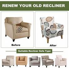 Local Delivery - Banquet Armchair Slipcover Printed Chair Covers With Arms Stretch Club Chair Slipcover Soft Armchair Sofa Covers Anti-Slip Furniture Protector For Dogs Pets Home Living Room Decor, 14 - 46 - 查看 6