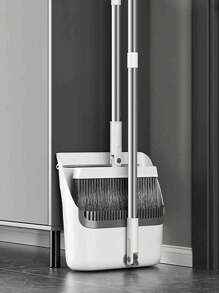 Broom And Dustpan Set, Soft Bristle Broom And Waste Dust Pan Combo, Single Sweeping Brush Household Cleaning Tool
