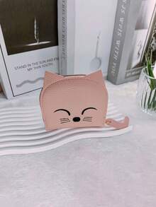 Cartera con diseño en forma de gato de dibujos animados, monedero de mujer con múltiples ranuras para tarjetas, monedero de moda lindo de piel sintética, bolsa para tarjetas de gato para mujeres, pequeña y portátil, paquete de tarjetas con múltiples ranuras, hay múltiples colores para elegir, un pequeño regalo para familiares, amigos y seres queridos, y seres queridos para estudiantes, hombres, mujeres en el viaje diario, vacaciones, viajes, regalo de cumpleaños para novia, madre