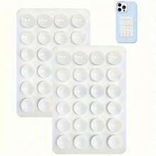 4pcs/Set Silicone Suction Cup Phone Holder, Waterproof Sticky Base Fit Most Phones, Selfie Video Universal Finger Grip, Black/White/Purple/Orange Colors; 2pcs/Set Black-Pink/White Colors