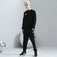 Adidas 阿迪达斯男士圆领套头衫 - 黑色 - 查看 3