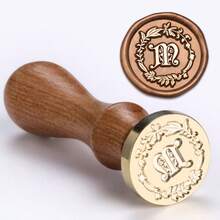 26pcs Floral Wreath & Letter Wooden Handle Stamp Set