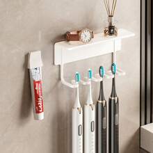 Estante de almacenamiento multifuncional, gabinete con espejo, soporte para cepillo de dientes, vaso de enjuague, vaso para cepillo de dientes montado en la pared, organizador de drenaje con estante colgante