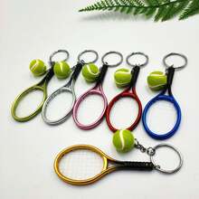 1pc Personalized Tennis Keychain, Miniature Real Tennis Ball/Racket Charm, Customized Tennis Lover Gift - Tennis Ornaments - View 11