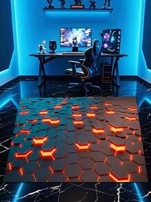 1pc E-Sports Visual Carpet, Cool E-Sports Rug, Sofa & Coffee Table Mat, New Premium Bedroom Entrance Doormat, Multiple Sizes Available, Abstract 3D Feeling Living Room Carpet, Study Room Carpet, Bedroom Carpet, Carpet, Living Room Area Rug, Small Area Rug, Pad, Home Decor, Large Living Room Carpet, Living Room Home Decor, Room Decor, Washable Carpet - Multicolor - View 4