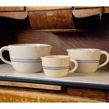 Heritage Blue Stripe Stoneware Batter Bowl, Handmade, 3 Cup - Multicolor - View 2