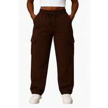 Women's Cargo Pants With Pockets Winter Drawstring Sweatpants - Rỉ Nâu - Xem 5