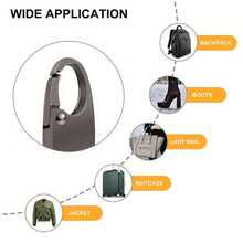 4 Packs Anti-Theft Zipper Clips – Secure Locking Zipper Pulls Replacement – Versatile Black Multi-Purpose Hooks – Double Opening Universal Connector