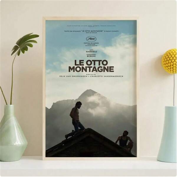 1 Stück Wandkunst "Le Otto Montagne" Filmplakat auf Leinwand, HD Poster Muster, Vintage Poster, Kunstsammlerstück, Heimdekoration, Wandkunst, Leinwandgemälde - für Liebhaber von Heimdekoration - Wanddekoration Raumdekor Heimdekoration Dekoration für Zuhause Geschenke, Wohnzimmer, Badezimmer, Schlafzimmer, Küche (Ohne Rahmen)