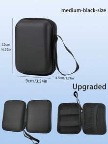 便携式CCD相机包(仅含包装盒),保护套,小巧设计,防水材质,钱包式相机包,卡包,USB数据线便携收纳架,适合户外摄影爱好者和旅行者,充电器包,办公必备,电子数据线收纳包,移动电源收纳包,钱包,旅行相机包,节日礼物 - 黑色 - 查看 8