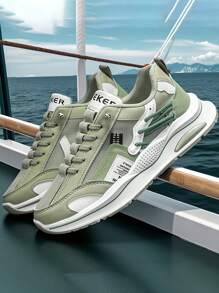 Herren Schnürschuhe mit Stoßdämpfung und rutschfester Sohle für Sport, Marken Design - Strapazierfähige und bequeme Outdoor Laufschuhe für Training und Fitness, geeignet für legeren Sport