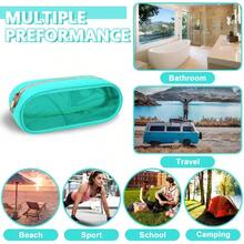 MClear Small Pencil Pouch Makeup Bag For PurseNylonPVC Pencil Case Waterproof Makeup Brush Holder With Zipper Preppy Transparent Pen Bag Cosmetic Bag For Women Men Office SlimMint Green 1511 - CottonCandy-Clear-Slim - View 5