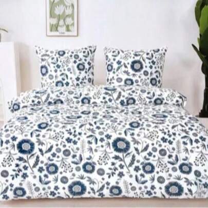 3-teiliges 100% Baumwoll Bettwäsche-Set mit Bettdecke und Kissenbezügen, geeignet für alle Jahreszeiten