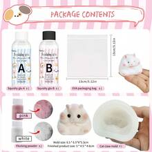 Taba Squishy Making Kit - DIY Squishy Maker With Hamster Silicone Molds, Liquid Gel & Flocking - Create Cute Squishies, School Supplies,Back To School - 200g Hamster Mold - View 3