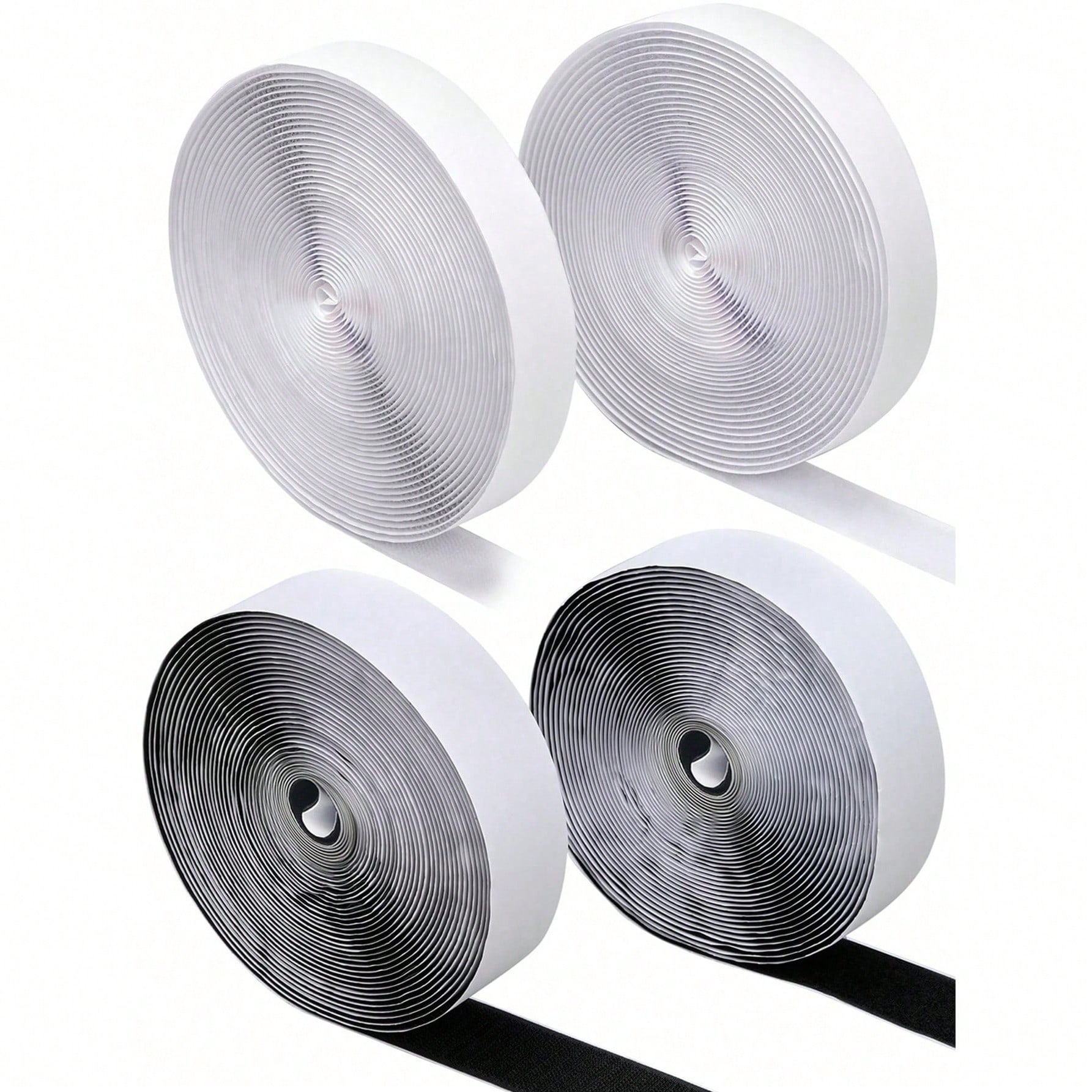 M Tiras adhesivas de gancho y bucle, rollo doble de cinta autoadhesiva resistente, cinta autoadhesiva de nailon, adecuada para el hogar, la oficina, l