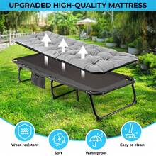 Chaise Longue da giardino, da bordo piscina, per 4 persone, da spiaggia, da balcone, da giardino, da letto portatile, da letto per gli ospiti, con struttura per letto e imbottitura in cotone, da campeggio.