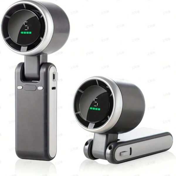 Ventilador portátil dobrável - Recarregável via USB, ultrassilencioso, ajustável em 5 velocidades, bateria de 3600 mAh (autonomia de 10 horas), adequado para mesa de escritório, quarto, dormitório, viagens ao ar livre, resfriamento de verão, praia, viagens, itens essenciais para férias