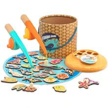 Toddler Fishing Game - Kids Woodedn Magnetic Fishing Toys Gifts For 3 Years Old Girls Boys, Fine Motor Skills For Toddler